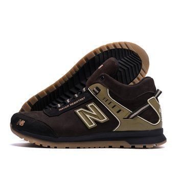 Мужские зимние кожаные кроссовки коричневые NB Clasic NB кор. бот фото