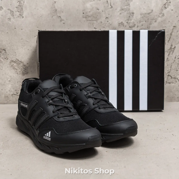 Мужские летние кроссовки черные сетка Adidas Climacool А30 А30 сіра сіт. фото