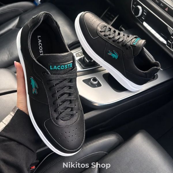 Чоловічі шкіряні кросівки чорні Lacoste 260-90 260-90 чор К фото