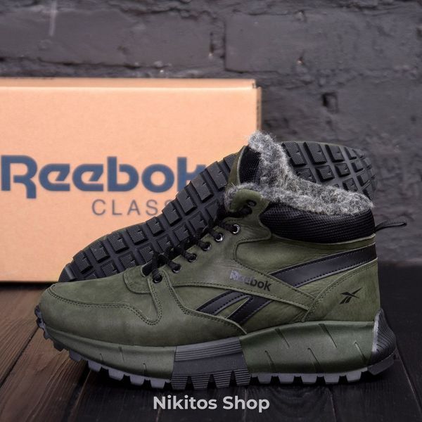 Чоловічі зимові шкіряні черевики хакі Reebok 05 R-05 хаки бот фото