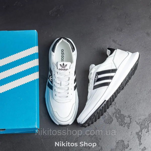 Мужские кожаные кроссовки Adidas White А31-3б А31-3б фото