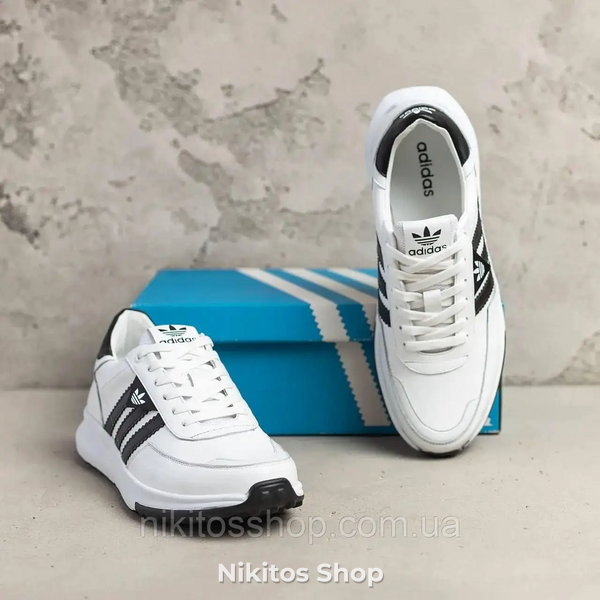 Мужские кожаные кроссовки Adidas White А31-3б А31-3б фото
