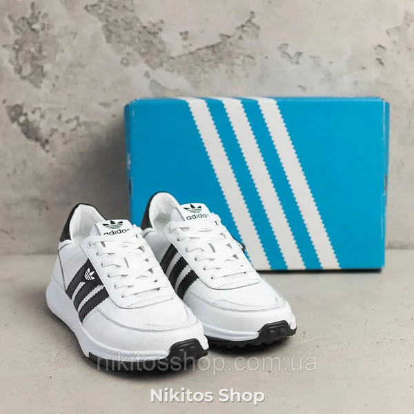 Мужские кожаные кроссовки Adidas White А31-3б А31-3б фото