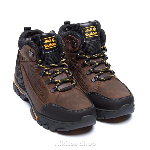 Чоловічі зимові шкіряні черевики коричневі Jack Wolfskin 132 and 132 brown бот фото