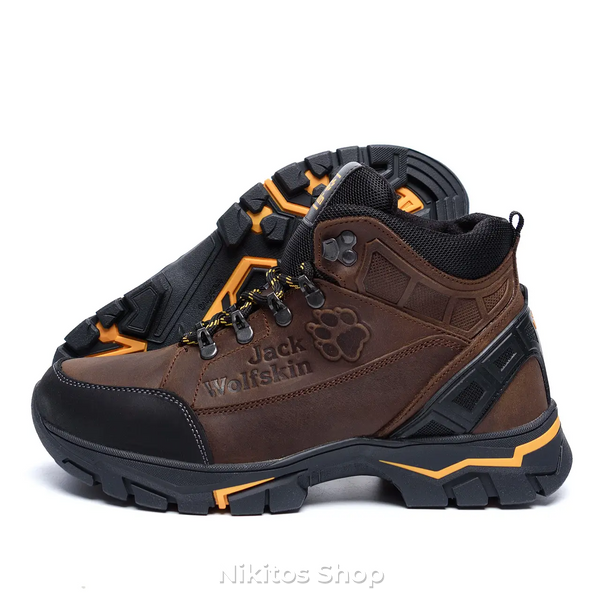 Чоловічі зимові шкіряні черевики коричневі Jack Wolfskin 132 and 132 brown бот фото