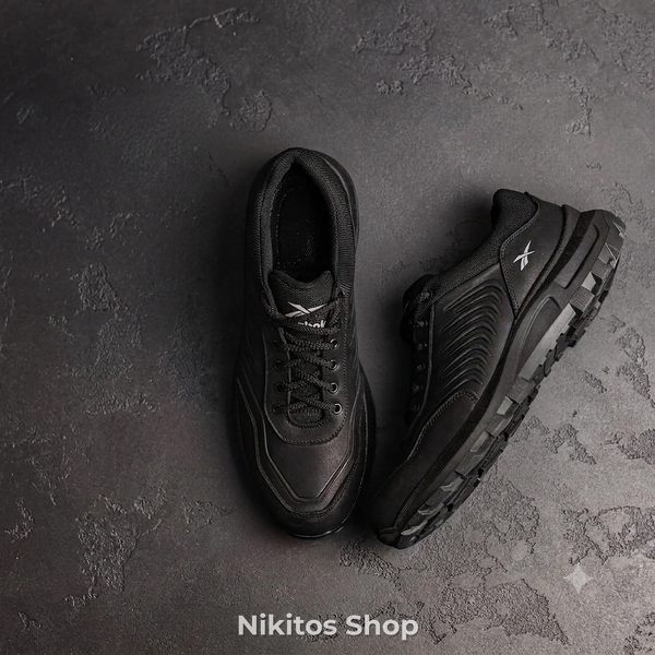 Мужские кроссовки кожаные чёрные Reebok Classic 07 R-07чорн фото