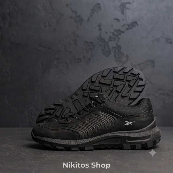 Мужские кроссовки кожаные чёрные Reebok Classic 07 R-07чорн фото