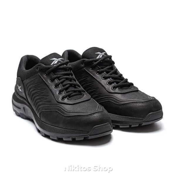 Мужские кроссовки кожаные чёрные Reebok Classic 07 R-07чорн фото