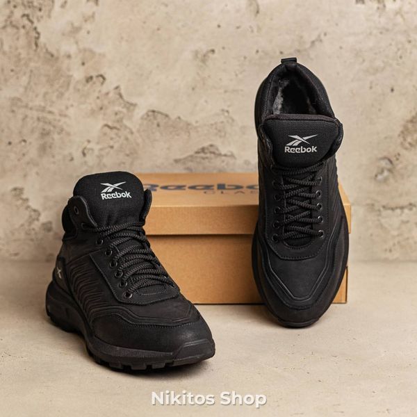 Чоловічі зимові шкіряні кросівки чорні Reebok Classic R-07 R-07чорн бот фото