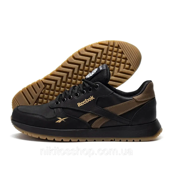 Чоловічі шкіряні кросівки чорні Reebok R-03 R-03ч/р фото
