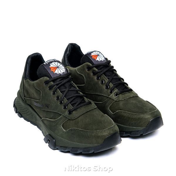 Чоловічі шкіряні кросівки Reebok Green R-01 R-01 хаки А фото