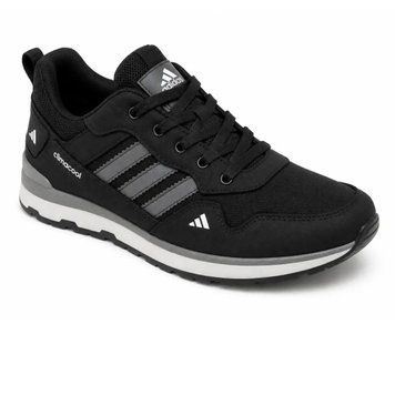 Чоловічі кросівки шкіряні чорні Adidas Climacool А66  А66 ч/сір фото