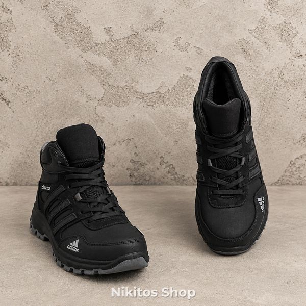Мужские зимние кожаные кроссовки черные Adidas Climacool А30 А30 сір бот фото