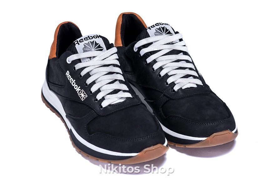 Чоловічі шкіряні кросівки Reebok Classic Leather Trail Black 02 R-02 черн. фото