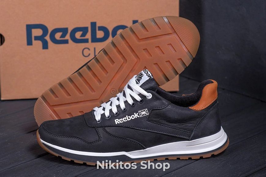 Чоловічі шкіряні кросівки Reebok Classic Leather Trail Black 02 R-02 черн. фото