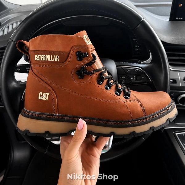 Чоловічі зимові шкіряні черевики CAT Expensive Fox 408 new 408 риж new фото