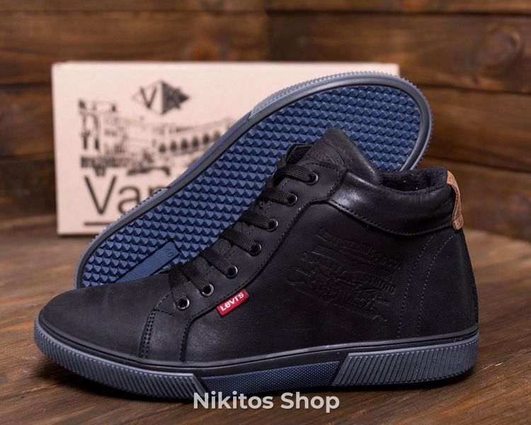 Мужские зимние кожаные ботинки черные LV Classic Х500 Х500 черн.бот фото