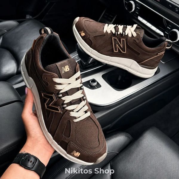 Чоловічі шкіряні кросівки коричневі NB6 NB6 кор фото
