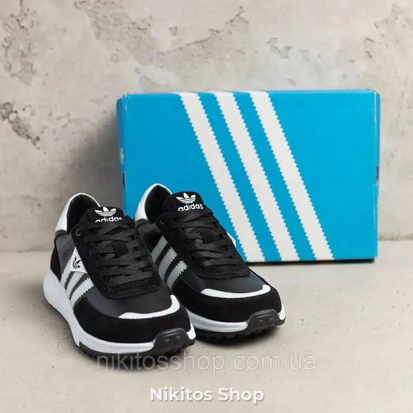 Чоловічі шкіряні кросівки Adidas Black А31-2ч А31-2ч фото