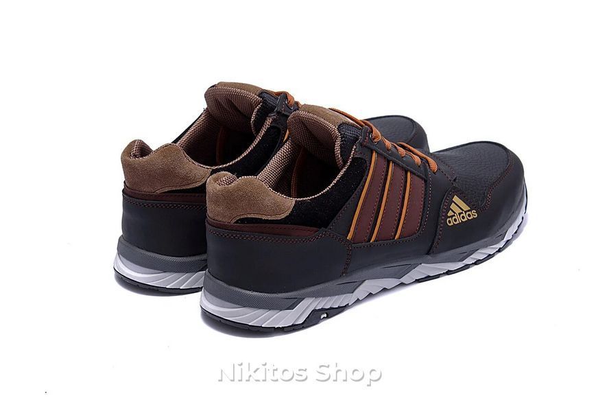 Мужские кожаные кроссовки черные Adidas Tech Flex 902 902 brown фото