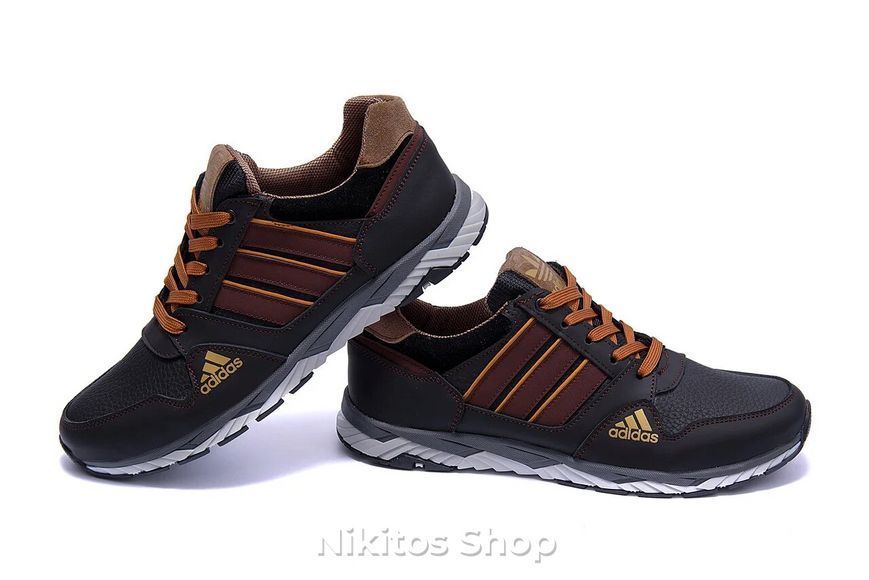 Мужские кожаные кроссовки черные Adidas Tech Flex 902 902 brown фото