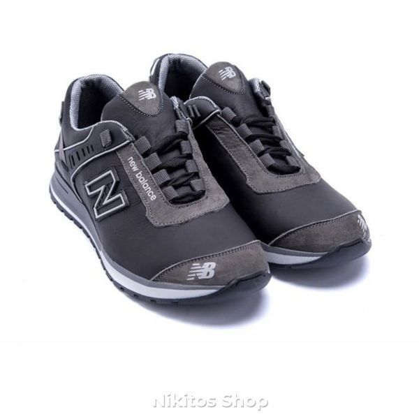 Чоловічі шкіряні кросівки NB Black NB Black фото