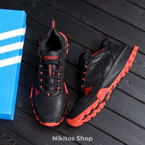Чоловічі шкіряні кросівки чорні Adidas Terrex 111 а-111ч.к фото