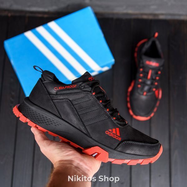 Чоловічі шкіряні кросівки чорні Adidas Terrex 111 а-111ч.к фото