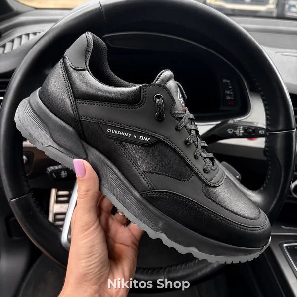 Чоловічі шкіряні кросівки чорні Clubshoes 23 23 чорн фото