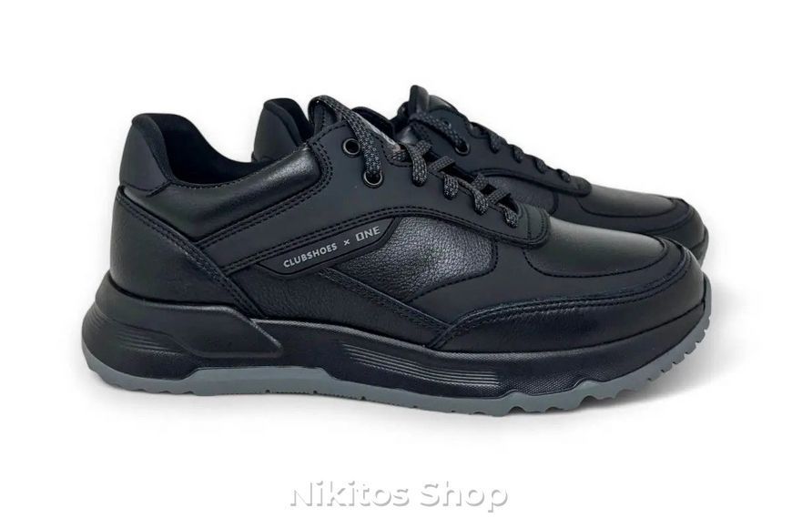 Чоловічі шкіряні кросівки чорні Clubshoes 23 23 чорн фото
