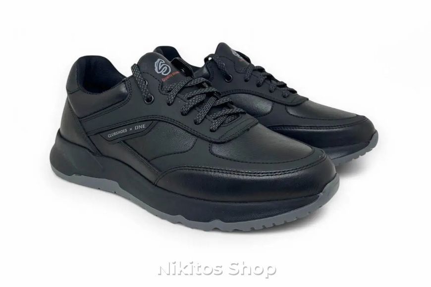 Чоловічі шкіряні кросівки чорні Clubshoes 23 23 чорн фото