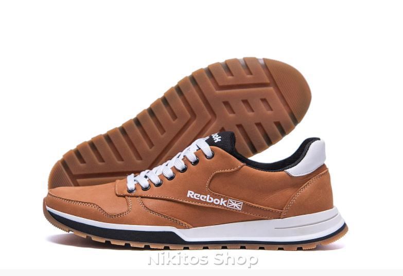 Мужские кожаные кроссовки Reebok Classic Leather Trail Ginger Colour 02 R-02 рыж фото