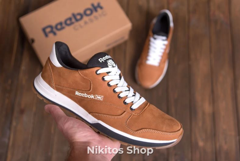 Мужские кожаные кроссовки Reebok Classic Leather Trail Ginger Colour 02 R-02 рыж фото