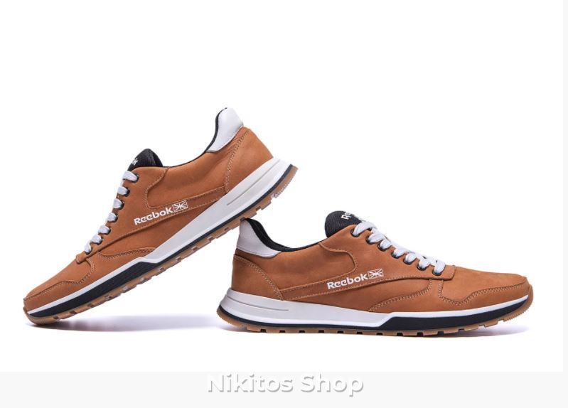Мужские кожаные кроссовки Reebok Classic Leather Trail Ginger Colour 02 R-02 рыж фото