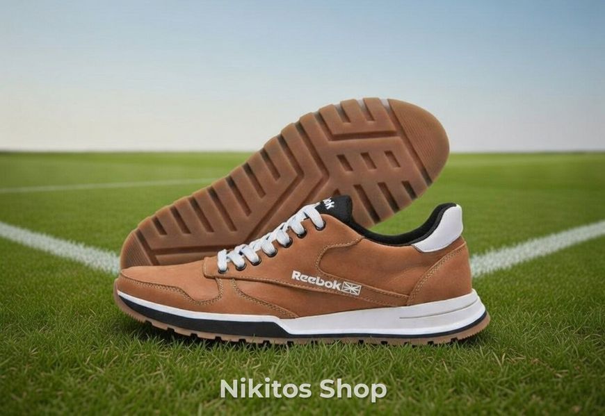Мужские кожаные кроссовки Reebok Classic Leather Trail Ginger Colour 02 R-02 рыж фото