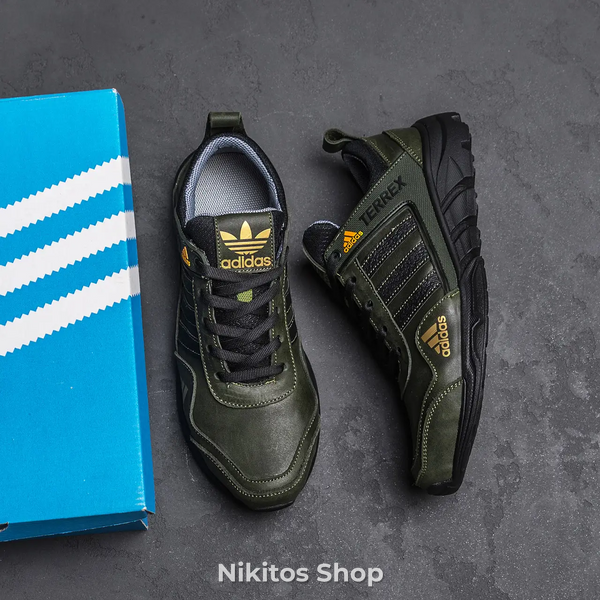 Чоловічі шкіряні кросівки Adidas Terrex Green 523 523 фото