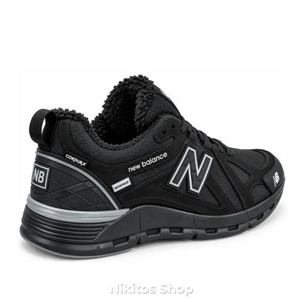 Мужские зимние кожаные кроссовки черные NB6 NB6 чорн бот фото