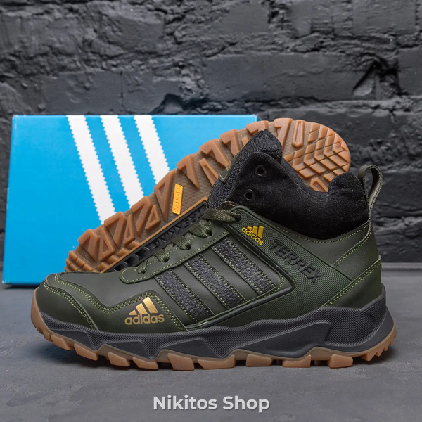 Мужские кожаные зимние кроссовки Adidas TERREX Grеen 523 Бот 523 ол фото