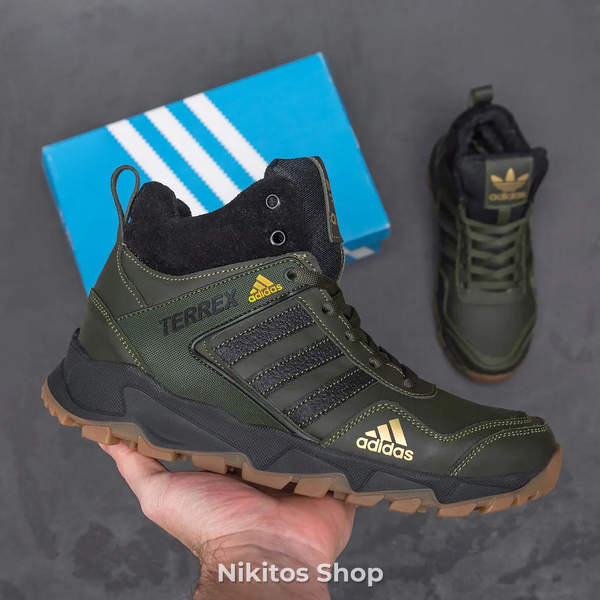 Мужские кожаные зимние кроссовки Adidas TERREX Grеen 523 Бот 523 ол фото