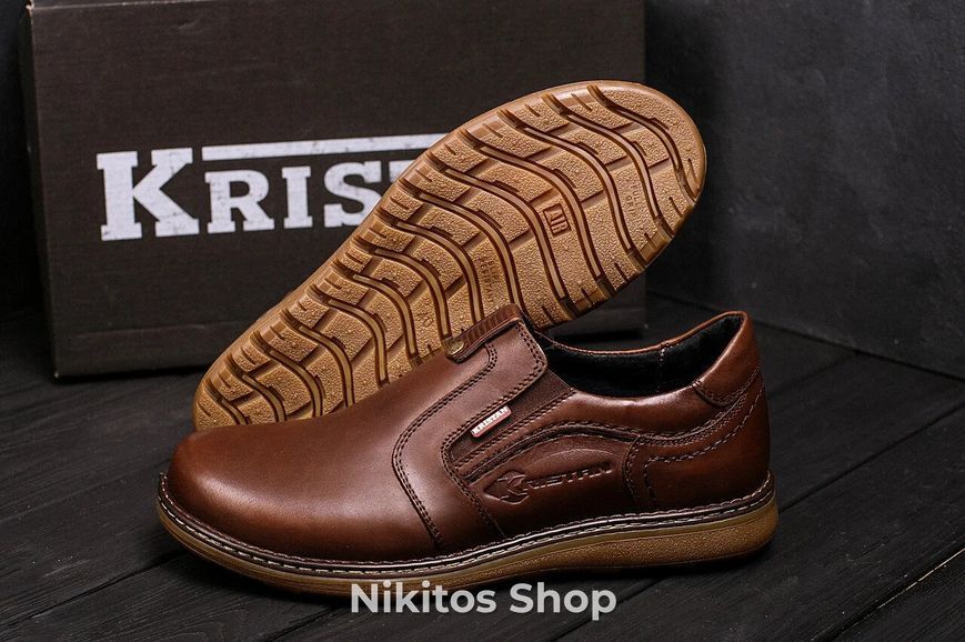Мужские кожаные туфли Kristan brown old school 115 115 к фото