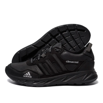 Чоловічі шкіряні кросівки чорні Ads Climacool А30 А30 сер фото