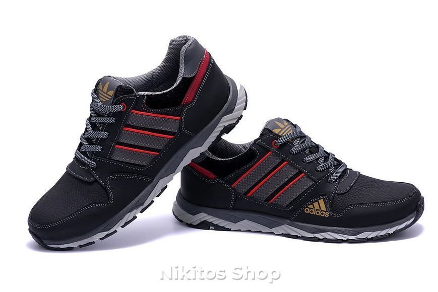 Мужские кожаные кроссовки черные Adidas Tech Fle 901 901 black фото