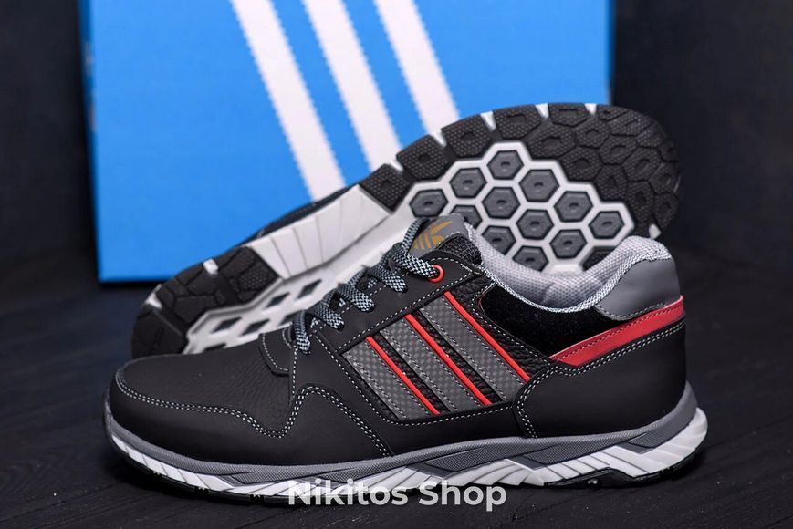 Мужские кожаные кроссовки черные Adidas Tech Fle 901 901 black фото