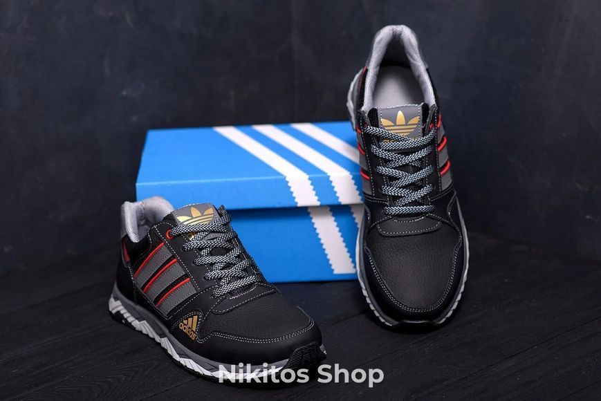 Мужские кожаные кроссовки черные Adidas Tech Fle 901 901 black фото