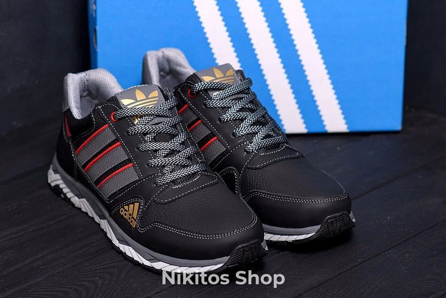 Мужские кожаные кроссовки черные Adidas Tech Fle 901 901 black фото