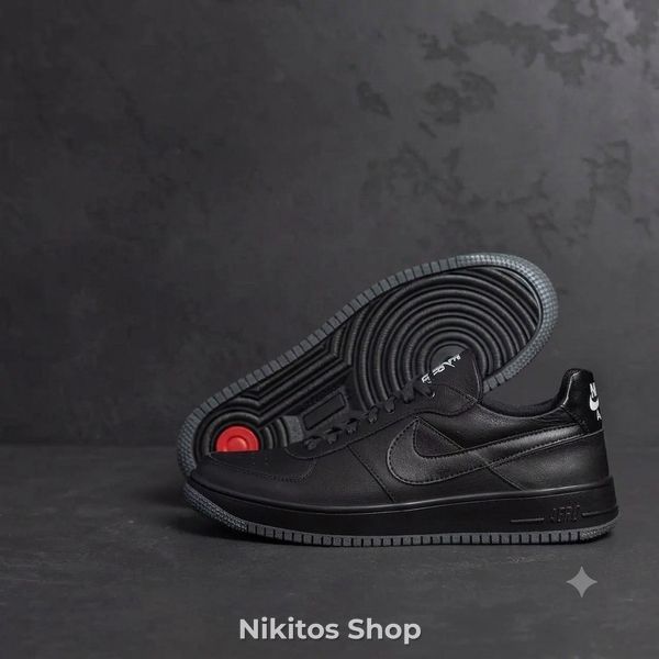 Мужские кожаные кроссовки черные Nike 240-91 240-91 черн фото