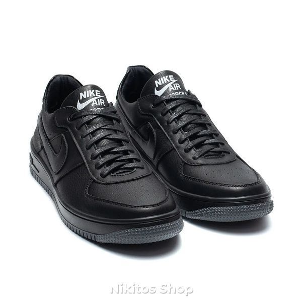 Мужские кожаные кроссовки черные Nike 240-91 240-91 черн фото