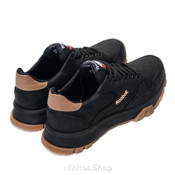 Мужские кожаные черные кроссовки Reebok R-01 R-01 черн А фото