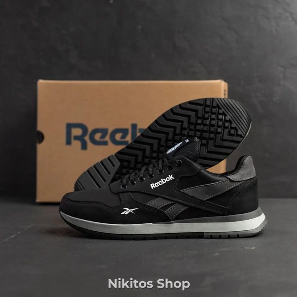Чоловічі шкіряні кросівки чорні Reebok 03 R-03ч/с фото