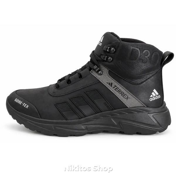 Мужские зимние кожаные кроссовки черные Adidas Terrex D30 D30 ч бот фото